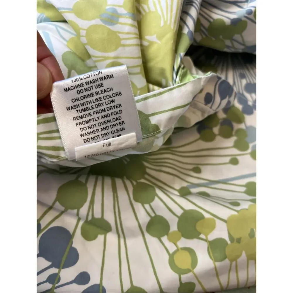 THE COMPANY STORE 3pc Duvet Cover Full Size 84 X 90 Dandelion Retro 100% Cotton